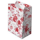Rode Rozen Bloemrijke Bruidsdouche Medium Cadeauzakje (Achterkant Gekanteld)