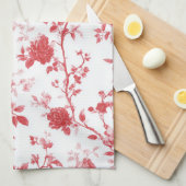 Rode Rozen Bloemrijke Bruidsdouche Theedoek (Quarter Fold)