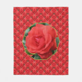 Rode Rozen Bloemschikking Kunstpatroon Fleece Deken (Voorkant)