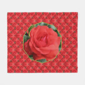 Rode Rozen Bloemschikking Kunstpatroon Fleece Deken (Voorkant (Horizontaal))