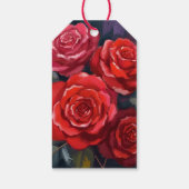 Rode Rozen Bloemschildering in Waterverf Cadeaulabel (Achterkant)