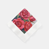 Rode Rozen Bloemschildering Servet (Hoek)