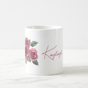 Rode Rozen Bloemstuk Persoonlijk Koffiemok