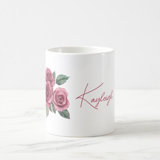 Rode Rozen Bloemstuk Persoonlijk Koffiemok (Center)