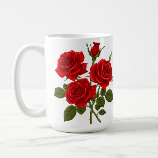 Rode Rozen Boeket Koffiemok (Links)