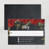 rode rozen boho bloemkaart antwoordkaart trouw-rsv RSVP kaartje (Voorkant / Achterkant)