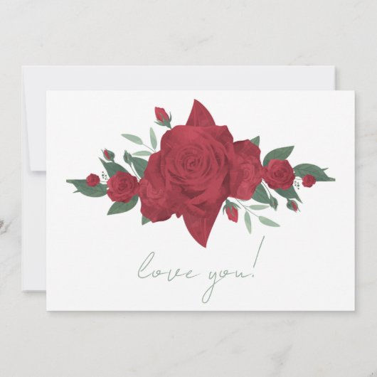 Rode Rozen Boho Bruidsjurk gemaakt Kaart (Achterkant)