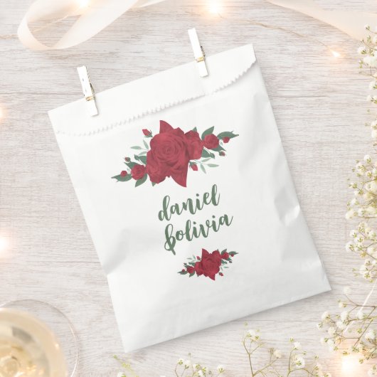 Rode Rozen Boho bruiloft Bedankzakje (Geknipt)