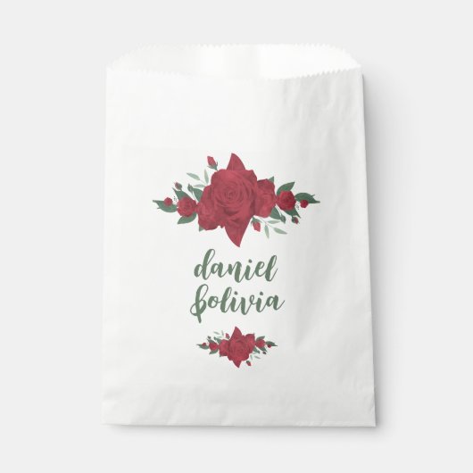 Rode Rozen Boho bruiloft Bedankzakje (Voorkant)