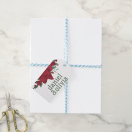 Rode Rozen Boho bruiloft Cadeaulabel