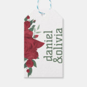 Rode Rozen Boho bruiloft Cadeaulabel (Voorkant)