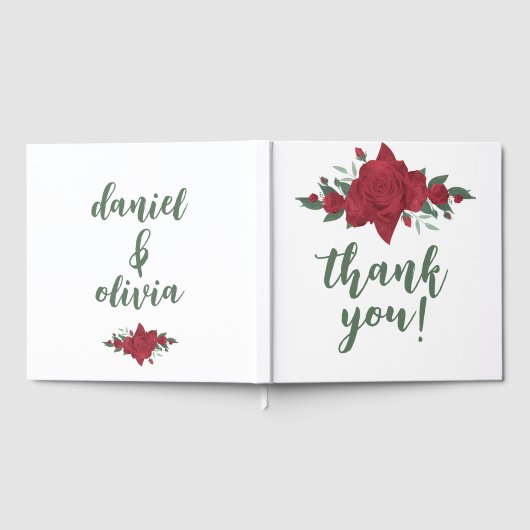 Rode Rozen Boho bruiloft Gastenboek (Volledig)