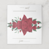 Rode Rozen Boho bruiloft Plaatskaartje (Buitenkant ongevouwen)