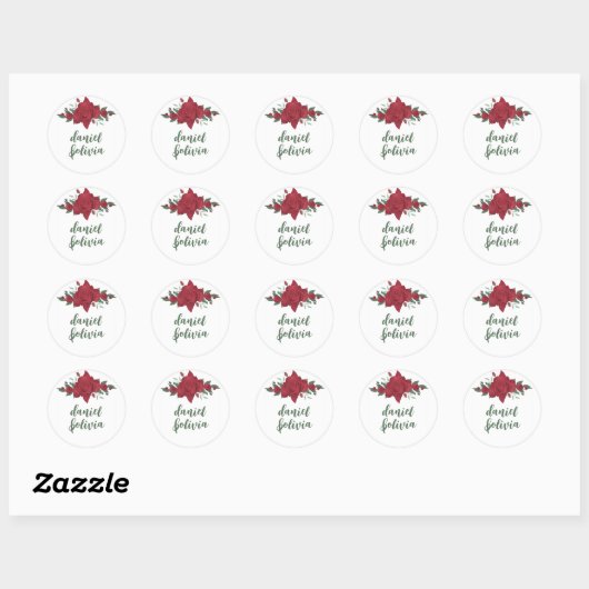 Rode Rozen Boho bruiloft Ronde Sticker (Vel)