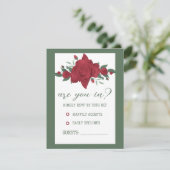 Rode Rozen Boho bruiloft RSVP Kaartje (Staand voorkant)