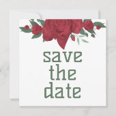 Rode Rozen Boho bruiloft Save The Date (Voorkant)