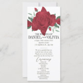 Rode Rozen Boho Huwelijksprogramma's (Voorkant)