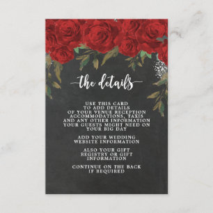 rode rozen boho trouwgegevens informatiekaart informatiekaartje