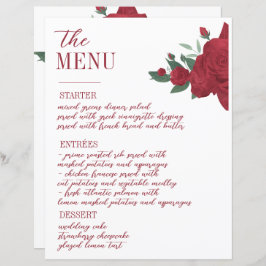 Rode Rozen Boho Wedding Menu