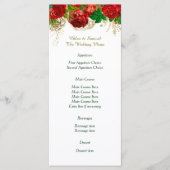 Rode Rozen Border Bruiloft Menu (Voorkant)