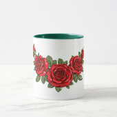 Rode Rozen Botanische Illustratie Mok (Midden)