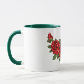 Rode Rozen Botanische Illustratie Mok (Links)
