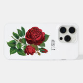  rode rozen botanische illustratienaam chic iPhone hoesje (Achterkant horizontaal)