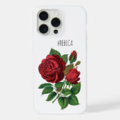  rode rozen botanische illustratienaam chic iPhone hoesje (Achterkant)