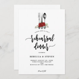 rode rozen botanische repetitie uitnodiging voor h