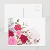 Rode rozen briefkaart (Voorkant / Achterkant)