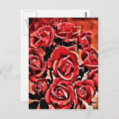 Rode rozen briefkaart (Voorkant / Achterkant)