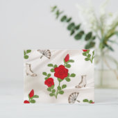 rode rozen briefkaart (Staand voorkant)