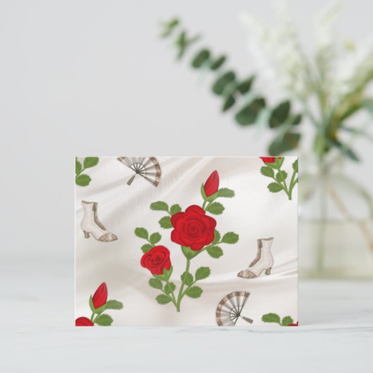 rode rozen briefkaart (Staand voorkant)