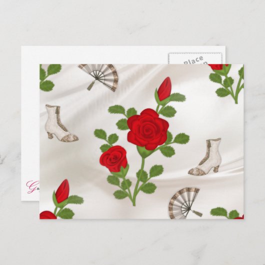  rode rozen briefkaart (Voorkant / Achterkant)