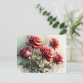 Rode Rozen, Briefkaart (Staand voorkant)