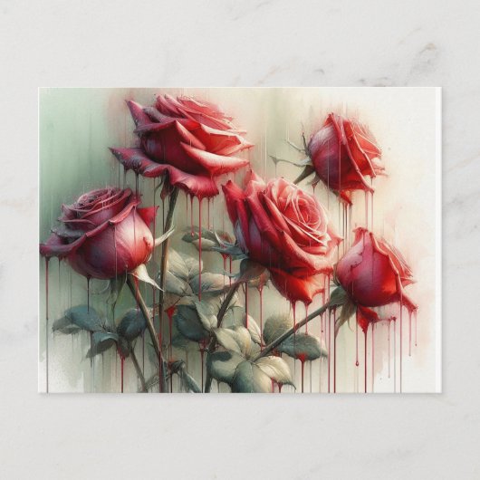 Rode Rozen, Briefkaart (Voorkant)