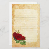 Rode rozen briefpapier (Voorkant / Achterkant)