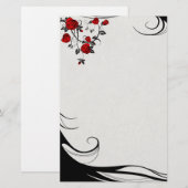 Rode rozen briefpapier (Voorkant / Achterkant)