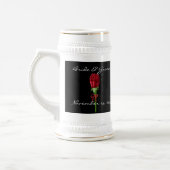 Rode Rozen Bruid en Bruidegom Trouwdatum Stein Bierpul (Links)