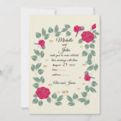 Rode rozen bruiloft bouquet, Vrijgezellenfeest Kaart (Voorkant)