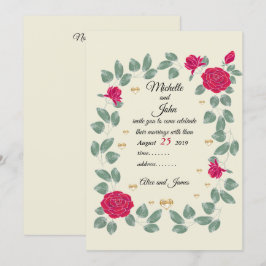 Rode rozen bruiloft bouquet, Vrijgezellenfeest Kaart