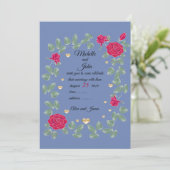 Rode rozen bruiloft bouquet, Vrijgezellenfeest Kaart (Staand voorkant)