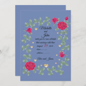 Rode rozen bruiloft bouquet, Vrijgezellenfeest Kaart (Voorkant / Achterkant)