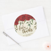 rode rozen bruiloft dank u gunst sticker (Envelop)