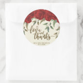 rode rozen bruiloft dank u gunst sticker (Tas)