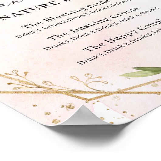 Rode rozen bruiloft de heer en mevrouw signature d poster (Hoek)