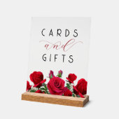 Rode Rozen Bruiloft Receptie Kaarten n Cadeautafel Acryl Bord (Hoek)
