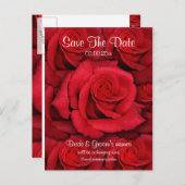 Rode rozen - bruiloft save the date uitnodigingen (Voorkant / Achterkant)