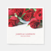 Rode Rozen Bruiloft Servet (Voorkant)