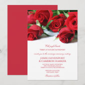 Rode rozen bruiloft uitnodigen kaart (Voorkant / Achterkant)